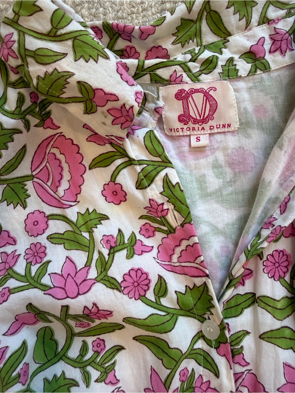 Victoria Dunn Pink & Green Puff Sleeve Floral Midi Dress - Picture 3 of 5